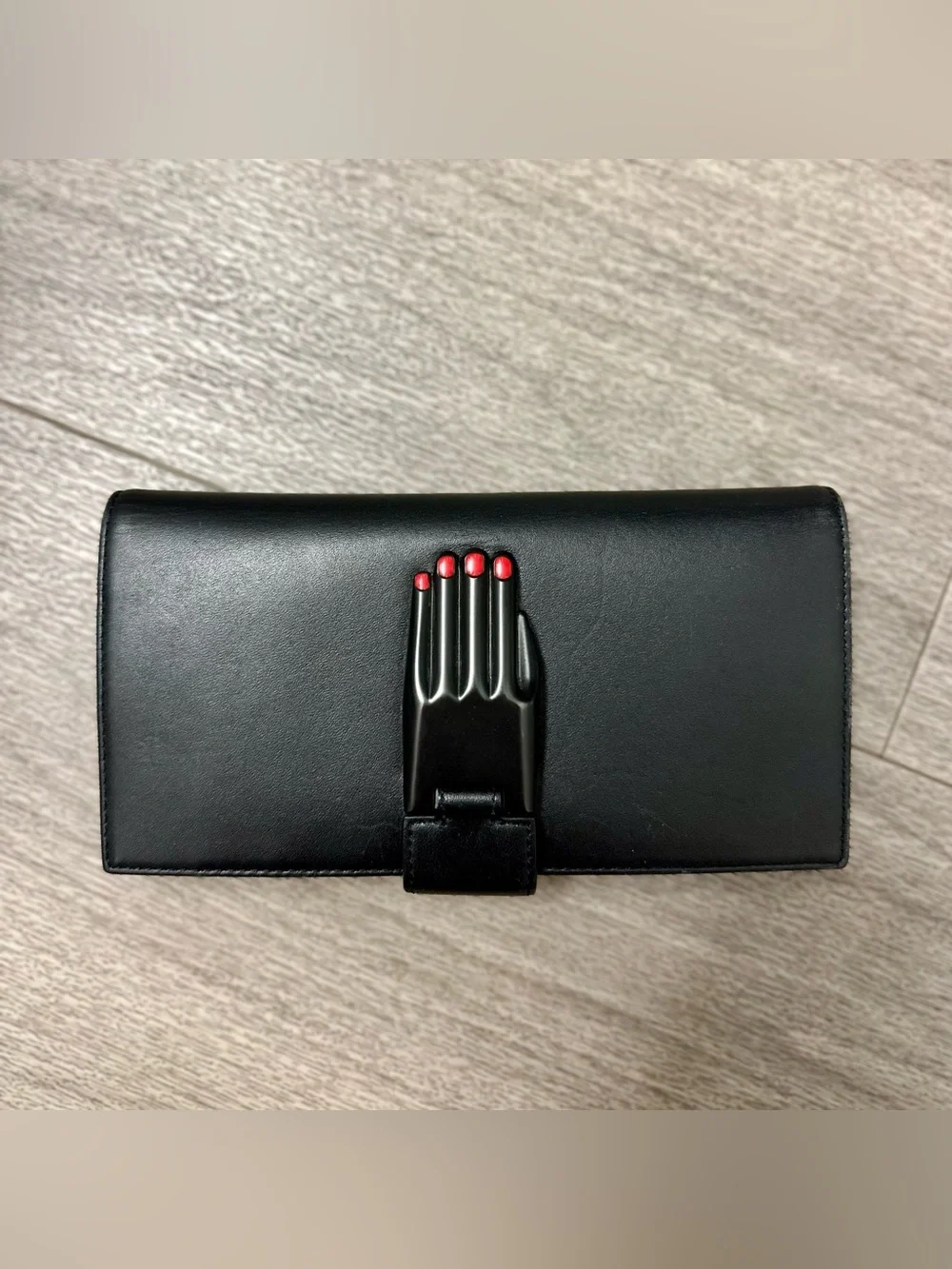 Opening Ceremony Misha Shiny Calfskin Leather Wallet Hand Clasp Coin Pouch⁠